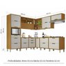 Cozinha Modulada 9 Peças Ripado Imperatriz Ângulo Mdf - Freijo / Off White- Nesher - 3