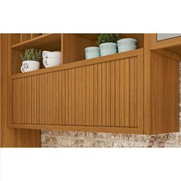 Cozinha Modulada 9 Peças Ripado Imperatriz Ângulo Mdf - Freijo / Off White- Nesher - 10