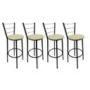 Ver imagem 1 de Kit 4 Banquetas Alta Preta Cozinha Gourmet Americana Balcão:bege