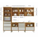 Ver imagem 7 de Cozinha Modulada 5 Peças Ripado Baronesa Mdf - Freijo / Off White - Nesher
