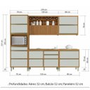 Ver mais imagens de Cozinha Modulada 5 Peças Ripado Baronesa Mdf - Freijo / Off White - Nesher