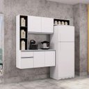 Ver imagem 3 de Cozinha Compacta Supensa com Balcão Mel 163-Poquema - Branco / Preto