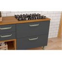 Ver imagem 6 de Cozinha Modulada 5 Peças Ripado Nesher Princesa Mdf - Freijó / Grafite