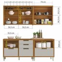 Ver imagem 3 de Cozinha Modulada 4 Peças Ripado Nesher Imperatriz Mdf - Freijo / Off White