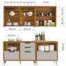Cozinha Modulada 4 Peças Ripado Nesher Imperatriz Mdf - Freijo / Off White - 3