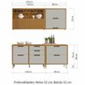 Cozinha Modulada 4 Peças Ripado Nesher Imperatriz Mdf - Freijo / Off White - 2