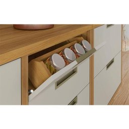 Cozinha Modulada 4 Peças Ripado Nesher Imperatriz Mdf - Freijo / Off White - 4