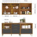 Ver imagem 3 de Cozinha Modulada 4 Peças Ripado Nesher Imperatriz Mdf - Freijó / Grafite