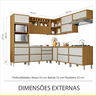 Cozinha Modulada 9 Peças Ripado Baronesa Ângulo Torre Quente Mdf - Freijo / Off White - 8