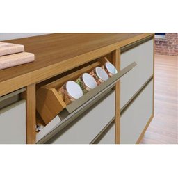 Cozinha Modulada 9 Peças Ripado Baronesa Ângulo Torre Quente Mdf - Freijo / Off White - 2