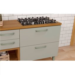 Cozinha Modulada 5 Peças Ripado Nesher Princesa Mdf - Freijo / Off White - 6