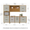 Ver mais imagens de Cozinha Modulada 5 Peças Ripado Nesher Imperatriz Mdf - Freijo / Off White