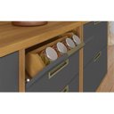 Ver imagem 4 de Cozinha Modulada 5 Peças Ripado Nesher Imperatriz Mdf - Freijó / Grafite