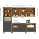 Ver imagem 3 de Cozinha Modulada 5 Peças Ripado Nesher Imperatriz Mdf - Freijó / Grafite