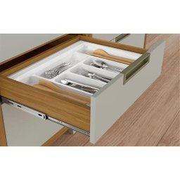 Cozinha Modulada 5 Peças Ripado Imperatriz Torre Quente Mdf -Freijó/Off White -  Nesher - 4