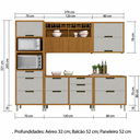 Ver imagem 2 de Cozinha Completa 5 Peças Imperatriz Freijó/Off White - Nesher