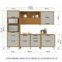 Ver mais imagens de Cozinha Modulada 5 Peças Ripado Imperatriz Torre Quente Mdf -Freijó/Off White -  Nesher