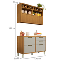 Ver imagem 5 de Cozinha Compacta Imperatriz 2 Peças com Balcão e Armário Aéreo Freijó/Off White - Nesher