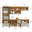 Ver imagem 3 de Cozinha Modulada 4 Peças Ripado Torre Quente Nesher Princesa Mdf - Freijo / Off White