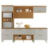 Cozinha Modulada 4 Peças Ripado Torre Quente Nesher Princesa Mdf - Freijo / Off White - 1