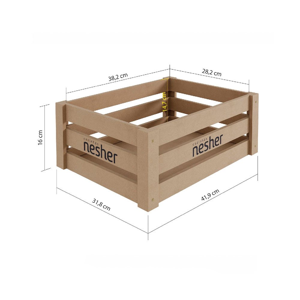 Cozinha Modulada 4 Peças Ripado Torre Quente Nesher Princesa Mdf - Freijo / Off White - 7