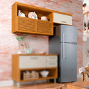 Ver imagem 5 de Armário Aéreo de Cozinha Princesa 2 Portas com Nicho Freijó/Off White - Nesher