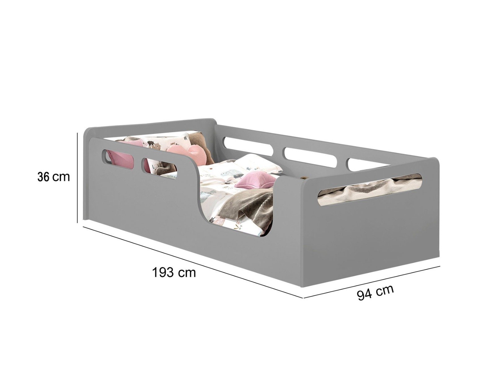 Cama Montessoriana Solteiro Cinza - 3