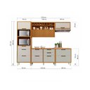 Ver imagem 3 de Cozinha Completa Modulada 5 Peças Imperatriz Freijó/Off White - Nesher