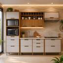 Ver imagem 1 de Cozinha Completa Modulada 5 Peças Imperatriz Freijó/Off White - Nesher