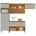 Ver imagem 1 de Cozinha Modulada 3 Peças Paneleiro Ripado Nesher Princesa Mdf - Freijo / Off White