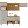 Cozinha Modulada 3 Peças Paneleiro Ripado Nesher Princesa Mdf - Freijo / Off White - 1