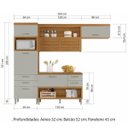 Ver imagem 3 de Cozinha Modulada 3 Peças Paneleiro Ripado Nesher Princesa Mdf - Freijo / Off White