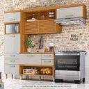 Ver imagem 2 de Cozinha Modulada 3 Peças Paneleiro Ripado Nesher Princesa Mdf - Freijo / Off White