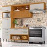 Cozinha Modulada 3 Peças Paneleiro Ripado Nesher Princesa Mdf - Freijo / Off White - 2