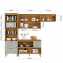 Ver imagem 4 de Cozinha Modulada 3 Peças Paneleiro Ripado Nesher Princesa Mdf - Freijo / Off White