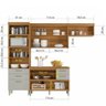 Cozinha Modulada 3 Peças Paneleiro Ripado Nesher Princesa Mdf - Freijo / Off White - 4