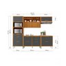 Cozinha Modulada 5 Peças Ripado Nesher Mdf Imperatriz - Freijó / Grafite - 7