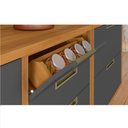 Ver imagem 6 de Cozinha Modulada 5 Peças Ripado Nesher Mdf Imperatriz - Freijó / Grafite