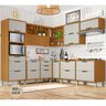 Cozinha Modulada 9 Peças Ripado Nesher Imperatriz Ângulo Torre Quente Mdf - Freijo / Off White - 6
