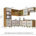 Ver imagem 2 de Cozinha Modulada 9 Peças Ripado Nesher Imperatriz Ângulo Torre Quente Mdf - Freijo / Off White