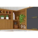 Ver imagem 3 de Cozinha Modulada 9 Peças Ripado Nesher Imperatriz Ângulo Torre Quente Mdf - Freijó / Grafite