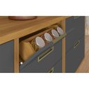 Ver imagem 4 de Cozinha Modulada 9 Peças Ripado Nesher Imperatriz Ângulo Torre Quente Mdf - Freijó / Grafite