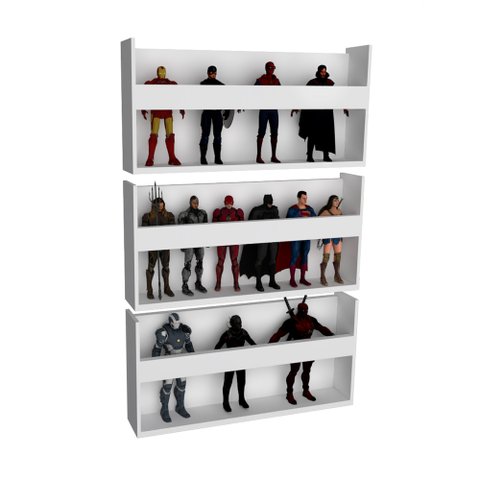 3 Nichos Organizadores de Bonecos 100% Mdf