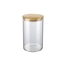 Conjunto de Potes de Vidro Slim com Tampa Bambu 3 peças VDR6804-3-Euro Home - Transparente - 4