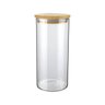 Conjunto de Potes de Vidro Slim com Tampa Bambu 3 peças VDR6804-3-Euro Home - Transparente - 6