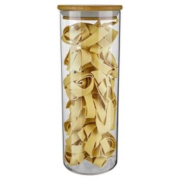 Conjunto de Potes de Vidro Slim com Tampa Bambu 3 peças VDR6804-3-Euro Home - Transparente - 9