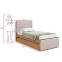 Ver imagem 3 de Cama Solteiro Easy Like com Cama Auxiliar Tec Corano Bege/amêndoa Clean