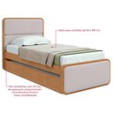 Ver imagem 4 de Cama Solteiro Easy Like com Cama Auxiliar Tec Corano Bege/amêndoa Clean