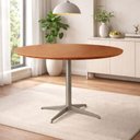 Ver imagem 2 de Mesa de Jantar Sofia Castanho Base em Metal Champanhe 90 Cm