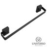 Kit Acessórios Banheiro 4 Peças Quadrado Preto Fosco Suporte Toalha - 2